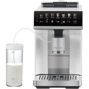 Koolatron Kenmore Fully Automatic Espresso Coffee Maker Machine Milk Frother & Grinder Dual Cream System Full Color Touchscreen One-Touch Cappuccino Latte Macchiato15 Bar Super Automatic White