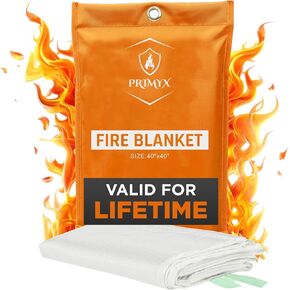fire blanket- Emergency Fire Blanket for Home -Enhanced Hand Safety with Advanced Woven Technology- Durable Fiberglass Fabric Withstands High Temperatures -reflective straps- 40x40 Inches