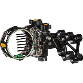 Trophy Ridge React Pro 7 Pin Archery Bow Sight - Tool Less Windage and Elevation Adjustability, 2nd/3rd Axis Leveling, Adjustable Click Light, Glow Ring, Right Hand, 0.010 Pin