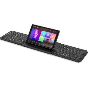 MP Mobile Pixels Tetra Keyboard with 8" Touchscreen, Customizable Hotkeys Wireless Ergonomic Keyboard, 3 Modular Layouts, Bluetooth Connectivity, USB-C Charging, Portable Keyboard for Windows/Mac