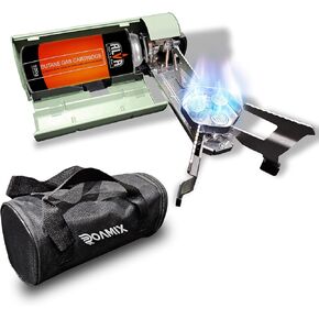 5200W Portable Camping Stove – 17,700 BTU Collapsible Gas Stove, Easy to Use for Hiking & Outdoor Cooking