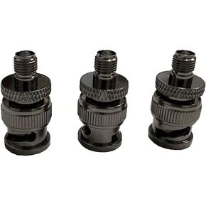 TW-SMAJ-BNCP (3-Pack) SMA Female to BNC Male Coaxial Adapter – Premium Black Chromium Plated Copper Connector, Ideal for Amateur Radio, Antennas & Video Equipment, Stable Signal Performance