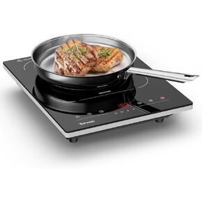 Portable Induction Cooktop, 1800W Hot Plate Countertop Burner with 8 Temp Levels, Timer, Auto-Shut-Off, Touch Panel, LED Display, Auto Pot Detection, Child Safety Lock