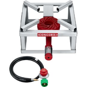 CONCORD 12" THE BLOCK BURNER in Stainless Steel. Single Propane Outdoor Burner. 100,000 BTU Great for Home Brewing, Camping, Tailgating, and More!