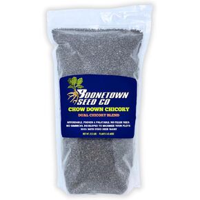 Chow Down Dual Chicory - Food Plot Seeds for Deer, Premium Deer Food Plot Seed, 2.5 LB Bag - Perennial Dual Blend, Up to 4 Years of Growth, Resistant to Heat, Cold, and Drought