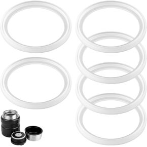 6pcs Replacement Rubber Gaskets Compatible for Thermos Stainless King 16 & 24 Ounce Food Jar, Silicone Seal Ring Seal Parts O-Ring Compatible for Thermos Stainless King Food Jar BPA Free Accessories