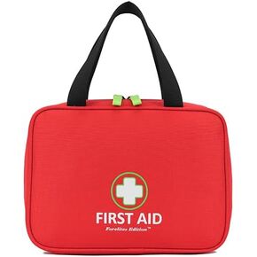Handy First Aid Bag Empty (Bag Only), First Aid Kit Portable For Home, Office, Vehicle, Emergency Kit For Your Next Adventure, First Aid Supplies Organizer Bag For Camping, Travel, Sports, Red Pouch