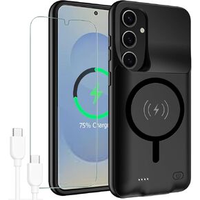 Battery Case for Galaxy S25 Plus,Upgraded 12000mAh High Capacity Rechargeable Portable Protective Extended Charger Case Wireless Charging Compatible with S25 Plus (6.7 inch) Charging Case & Carplay