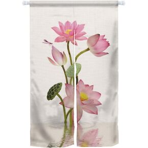 ChloropLastid Black Flowers Japanese Noren Doorway Curtain Long Type Japanese Style Window Treatment Hanging Door Tapestry Panel for Ukiyoe Room Divider Home Decoration 33.5"x 59"