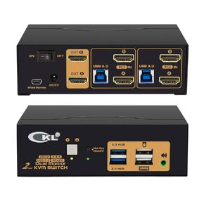 CKL USB3.0 HDMI KVM Switch 4K@60Hz (4 Computers 2 Monitors)
