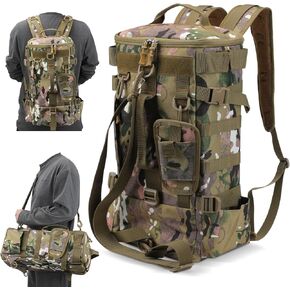 Fishing Backpack, Military Tactical Backpack Fishing Tackle Backpack Fishing Gear Bag Tactical Hiking Rucksack Camping Backpack Hunting Backpack Multifunctional Camouflage Bag for Fishing Hiking