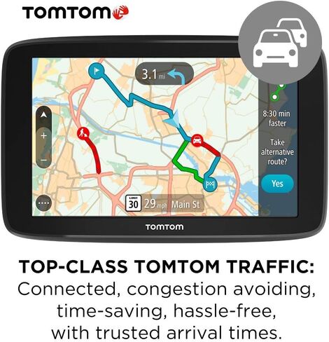 TomTom Go Comfort 5 مع WiFi ، عرض 5 بوصات ، حركة مرور وخرائط مدى الحياة ، التوجيه الذكي ، التنبؤ بالوجهة ورحلات الطرق (متجددة) in Saudi Arabia
