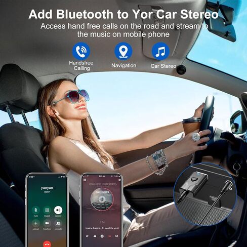 جهاز استقبال USB Bluetooth 5.0 ، محول صوت لاسلكي ميني ميني ميني ، محول بلوتوث AUX 3.5 مم لنظام مكبر الصوت/استريو مكبرات الصوت التلفزيوني ، مزود طاقة USB ، مصمم في الميكروفون للمكالمات اليدوية in Kuwait