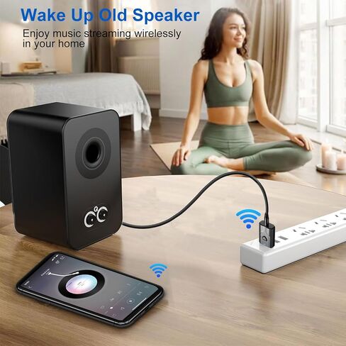 جهاز استقبال USB Bluetooth 5.0 ، محول صوت لاسلكي ميني ميني ميني ، محول بلوتوث AUX 3.5 مم لنظام مكبر الصوت/استريو مكبرات الصوت التلفزيوني ، مزود طاقة USB ، مصمم في الميكروفون للمكالمات اليدوية in Kuwait