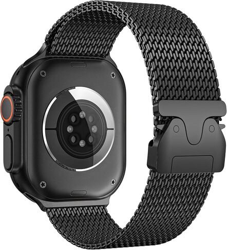 Milanese Mesh Loop Compatible with Apple Watch Bands 49mm 46mm 45mm 44mm 42mm for Men Women, Stainless Steel Mesh Loop with Parachute-style Buckle for iWatch Ultra 2 Series 10 9 8 7 6 SE 5 4 3 in Saudi Arabia
