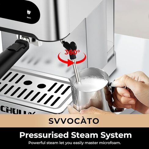 آلة Chulux Espresso ، 20 بار ماكينة القهوة الأوتوماتيكية للمنزل Latte Cappuccino Espresso Maker ، Cool Brew in Kuwait