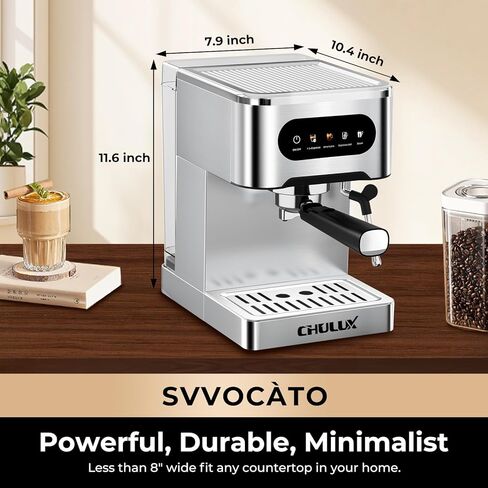 آلة Chulux Espresso ، 20 بار ماكينة القهوة الأوتوماتيكية للمنزل Latte Cappuccino Espresso Maker ، Cool Brew in Kuwait
