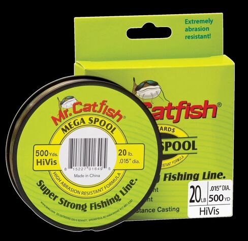 Lew's Mr. Catfish Line Fishing Line Piller ، 500 ياردة ، ذاكرة منخفضة ، قوية للغاية ، Hi-Vis in Kuwait