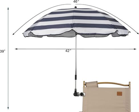 Chair Umbrella with Clamp,46 inches UPF 50+ Clip on Parasol for Patio,Beach Chairs,Strollers,Wheelchairs,Golf Carts in Kuwait