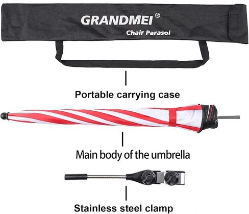 Chair Umbrella with Clamp,46 inches UPF 50+ Clip on Parasol for Patio,Beach Chairs,Strollers,Wheelchairs,Golf Carts in Kuwait