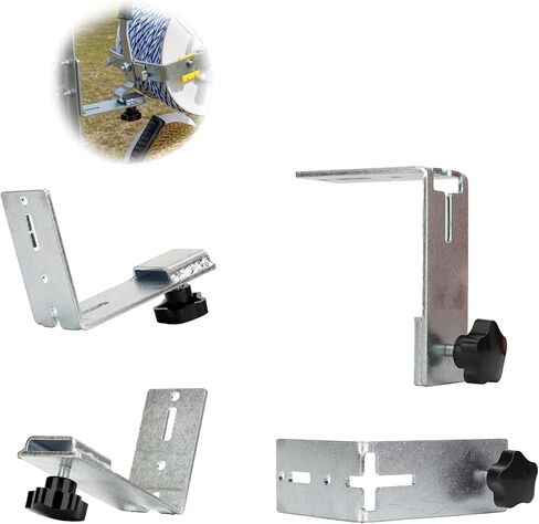 4 حزمة T-Post قوس التثبيت ، الأسلاك الكهربائية مخزن الأسلاك حامل السلك كرة مسمار الإكسسوارات ، وتراجع بكرة سلك التمديد أداة ثابتة ، لكرات الأسلاك المعلقة على الأزرار in Kuwait