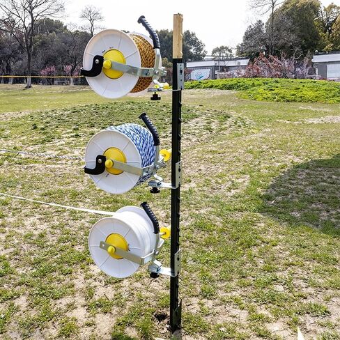 4 حزمة T-Post قوس التثبيت ، الأسلاك الكهربائية مخزن الأسلاك حامل السلك كرة مسمار الإكسسوارات ، وتراجع بكرة سلك التمديد أداة ثابتة ، لكرات الأسلاك المعلقة على الأزرار in Kuwait