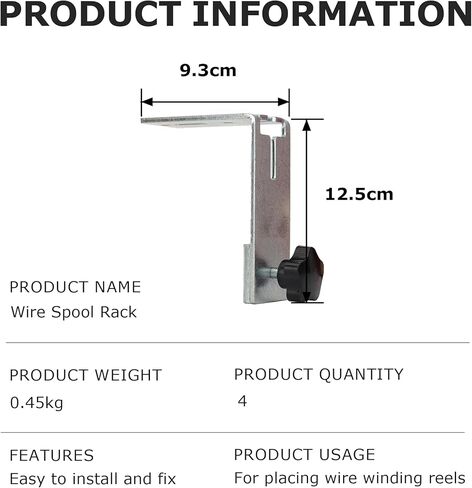 4 حزمة T-Post قوس التثبيت ، الأسلاك الكهربائية مخزن الأسلاك حامل السلك كرة مسمار الإكسسوارات ، وتراجع بكرة سلك التمديد أداة ثابتة ، لكرات الأسلاك المعلقة على الأزرار in Kuwait