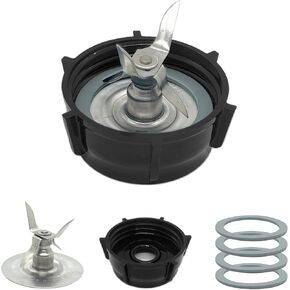 for Oster Blender Replacement Parts Blender Ice Crusher Blade with Jar Base Cap and Four Rubber O Ring Sealing Ring Gasket, Compatible with Oster Osterizer Blenders Accessories