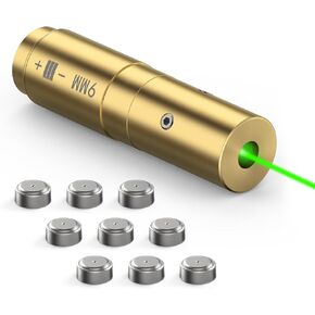 Feyachi Green Bore Sight 9mm/223 5.56mm/12 Gauge Bore Sight Laser Boresighter with 3 Sets of Batteries