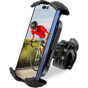 Bike Phone Holder, Phone Holder for Bike, Four Corners Firmy Clamp Bike Cell Phone Holder, 360 Degree Rotation Bike Phone Mount， Accessories for iPhone Smartphone