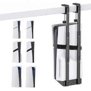 Kytok No-Drill PS5 Vertical Mount Under Desk for PS5/PS5 Slim/PS5 Pro, Metal PS5 Desk Mount for PS5 Digial & Disc, PS5 Holder with Desk Clamp