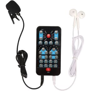 Voice Changer with 10 Sound Changing Modes, Handheld Sound Card Functions, Voice Changer Device Portable Design for Mobile Phone Computer DJs Music Studio Recording