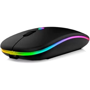PEXERA, Wireless Mouse, Rechargeable Laptop Mouse with Multiple LED Colors, Portable Dual Mode (BT & USB 2.4G) Silent Slim Mouse for Laptop, Tablet, Phone, PC, and Other Devices.
