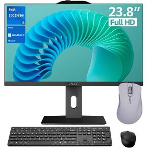 MSI Pro 23.8" FHD 100Hz Intel i5-14400 Business AI AIO Desktop, 32GB RAM, 2TB SSD, Adjustable Height & Angle, Webcam, Mountable Design, Bundle with Thunderobot ML101 Wireless Mouse