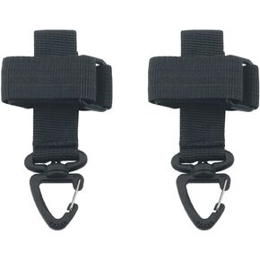 2PCS Outdoor Glove Buckle Multi Purpose Rope Storage Buckle Climbing Rope Storage Buckle Nylon Mountaineering Buckle for Tactical Rucksack Waistpack Suspension of Small Items Black