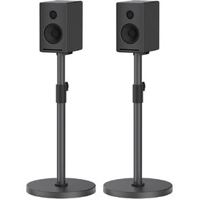 Upgraded Universal Speaker Stands Pair with Height Adjustable Max to 37.5" Bookshelf Speaker Stands for Klipsch, Polk, Yamaha, Bose, Sony Satellite & Surround Sound Speaker Stand with Cable Management