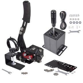 CNRAQR PC USB Handbrake and Racing Game Simulator Shifter 7+R H Gear for Logitech G29 G27 G25 G920 with Thrustmaster T300RS/GT