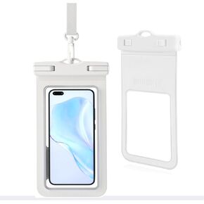 حقيبة هاتف مقاومة للماء ، Universal Phone Lanyard Case Case Bag Dry Accable مع iPhone 15 14 13 Pro Max Galaxy S24 S23 S22 بالإضافة إلى 7.2 "، IPX8 Beach Travels-Phite-Phite-2Pack in Kuwait