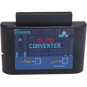 MS to MD Game Card Converter, Game Writer Card Converter, MS to MD Converter Game Video Cassette Converter for Retron 5 3 2 for Mega Drive for (Black)