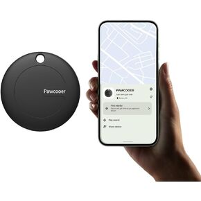 Bluetooth Tracker, Keys Finder and Item Locator for Keys, Bags and More, Key Tracker Tag with Holder, IP65 Waterproof Small Tracker Works with Find My (Black)