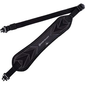 BOOSTEADY Two Point Gun Sling with Shoulder Pad, Gun Strap with Swivel, Non-Slip Backing, 1 Inch Nylon Webbing