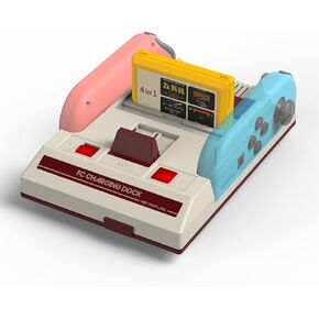 Retroflag FC Joy-Con Charging Dock for Switch with Overcharge Protection, Fully Functioning LED Charging Indicator, Classic Famicom Style Design with Cassette Game Card Storage