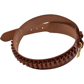 TRIPLE K 10026 100 Heavy Saddle Leather Pistol Cartridge Belt, Walnut Oil, Plain Finish