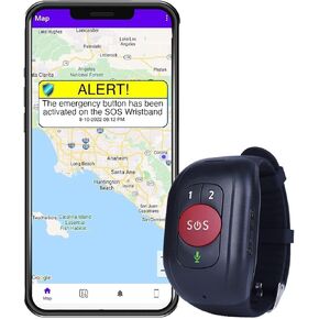 SecuLife SOS Wristband Life Saving Alert System, Fall Alert Monitoring, SOS Emergency Call Button with Speakerphone, Elderly GPS Tracking, Seniors, Dementia, Alzheimer