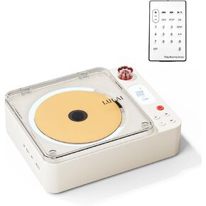 Rechargeable CD Player with Speakers, Bluetooth Transmitter, Festival Gift, FM, BGM Player for Home Decor