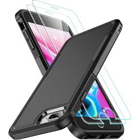 SPIDERCASE for iPhone X Case/iPhone Xs Case, [Shockproof][Dropproof] [Non-Slip] [2 pcs Tempered Glass Screen Protector] Heavy Duty Phone Case Cover for iPhone X/XS 5.8,(Black)