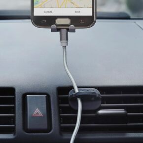 MOOY, 2-Pack Car Cable Management, DASHMAN, Cord Holder, Car Vent Mount Phone Holder Organizer, Universal Fit, Flexible Rubber Fins Organizer, Organize Phone Charging Cords, Fits Most Car Vents,