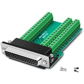 DB44 Connector,Female D-SUB Header to 44-pin Port Terminal Adapter Breakout Board No Soldering Needed,with Bolts