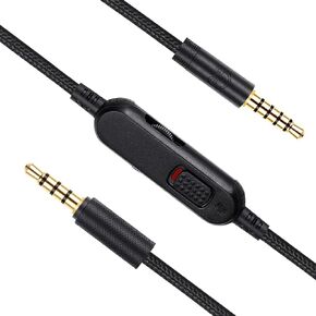 G Pro X Cord Gaming Headset Cable Replacement for Logitech G Pro / G433 / G233, 3.5mm(1/8") Nylon Braided Wire with Inline Mute Switch and Volume Controller, 2M 6ft Long