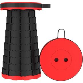Telescoping Camping Stool, Collapsible Portable Stool,ortable Collapsible Stool Retractable Stool for Fishing, Hiking, BBQ, Parties, Outdoor Activities (Red)